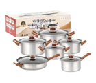 Stainless Steel Cookware Set [ Pcs (12) ]