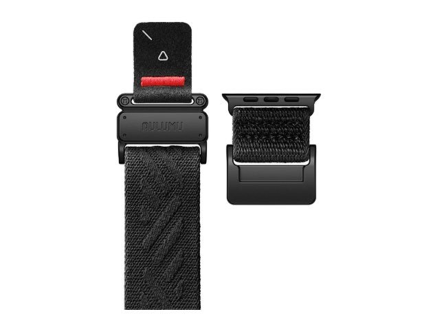 AULUMU C03 سوار نايلون بإبزيم مغناطيسي من سبيكة التيتانيوم لساعة Apple Watch 42/44/45/46/49mm - أسود