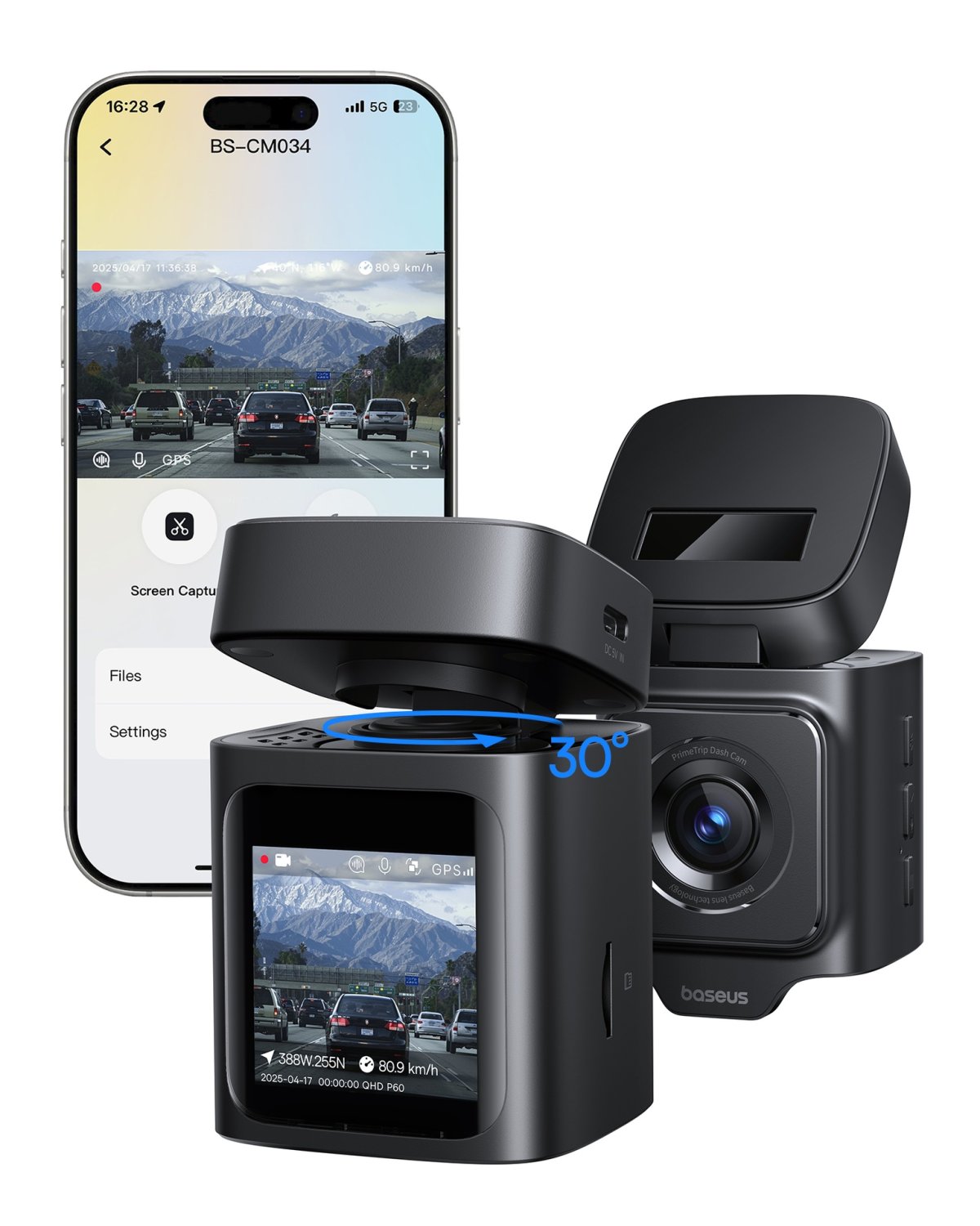 إصدار Baseus PrimeTrip VD1 Pro Dash Cam 4K Super Capacitor - أسود كوني