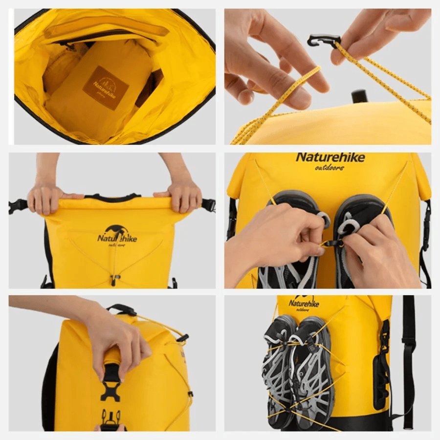 Naturehike TB03-Shimmer-TPU Wet and Dry Separation Waterproof Bag- Khaki (30L) (without shoes) gallery image