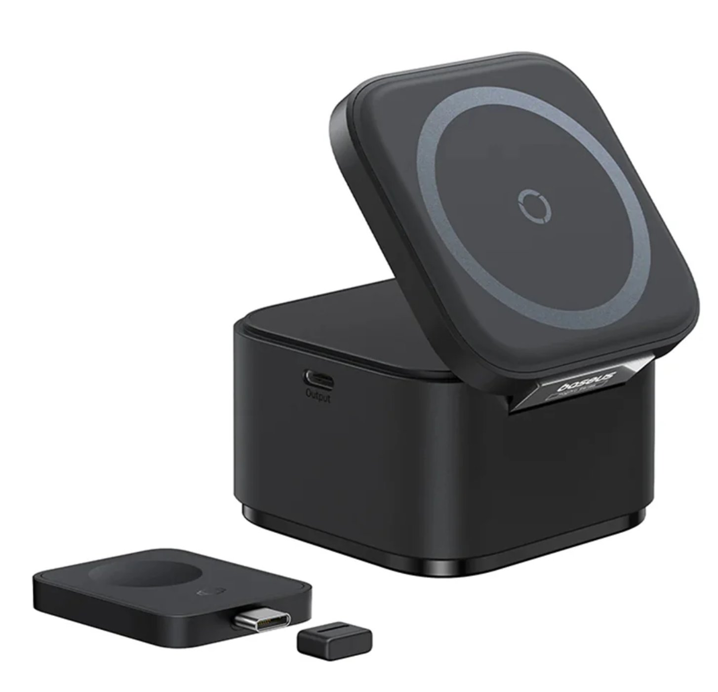 شاحن لاسلكي مغناطيسي Baseus MagPro 3 في 1 Qi2 25 واط - أسود كوني gallery image
