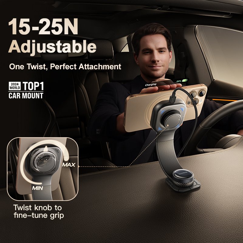 Baseus PrimeTrip C03Pro Magnetic Wireless Car Charger Mount - Cosmic Black gallery image