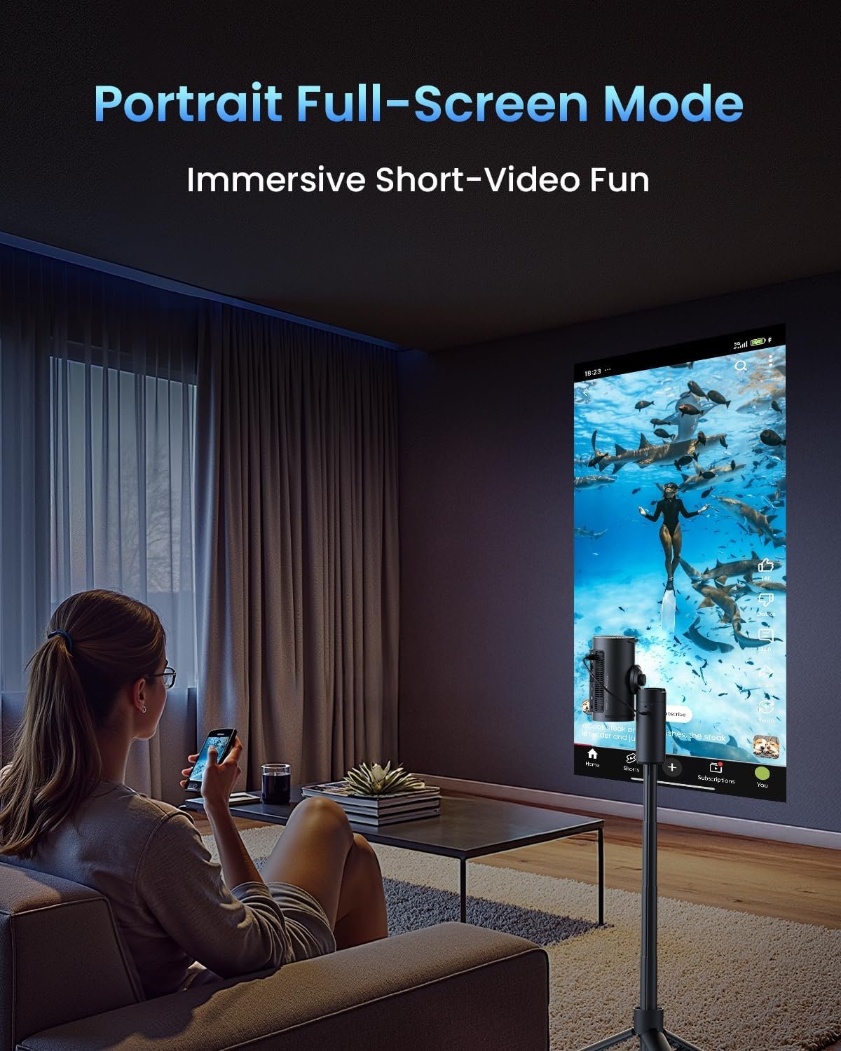 JMGO PicoPlay+ Projector (Tri-Laser DLP ,450 ISO,1080P,GTV) gallery image