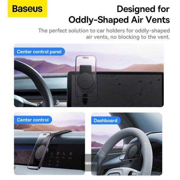 Baseus PrimeTrip C02 Air Magnetic Car Mount - Cluster Black gallery image