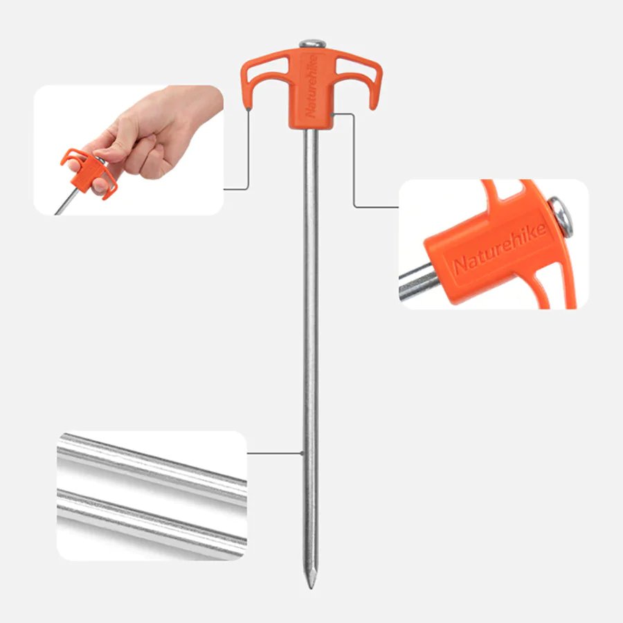 Naturehike (Hill) Campsite Galvanized iron Nail- Orange gallery image