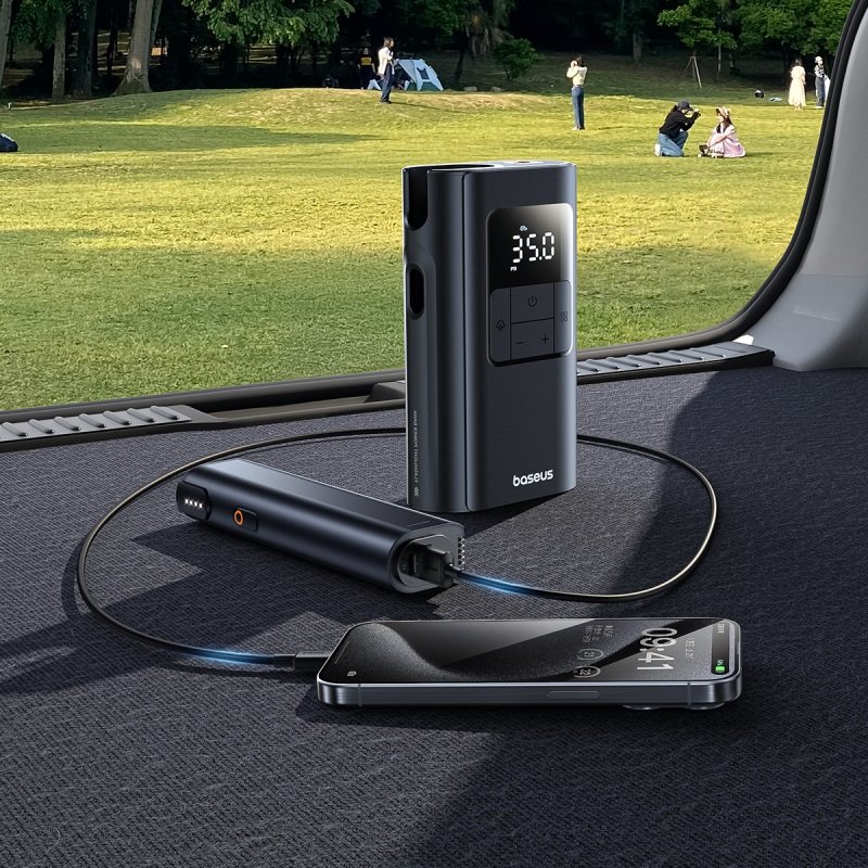Baseus PrimeTrip VA1 Wired and Wireless 2-in-1 Tire Inflator - Cosmic Black gallery image