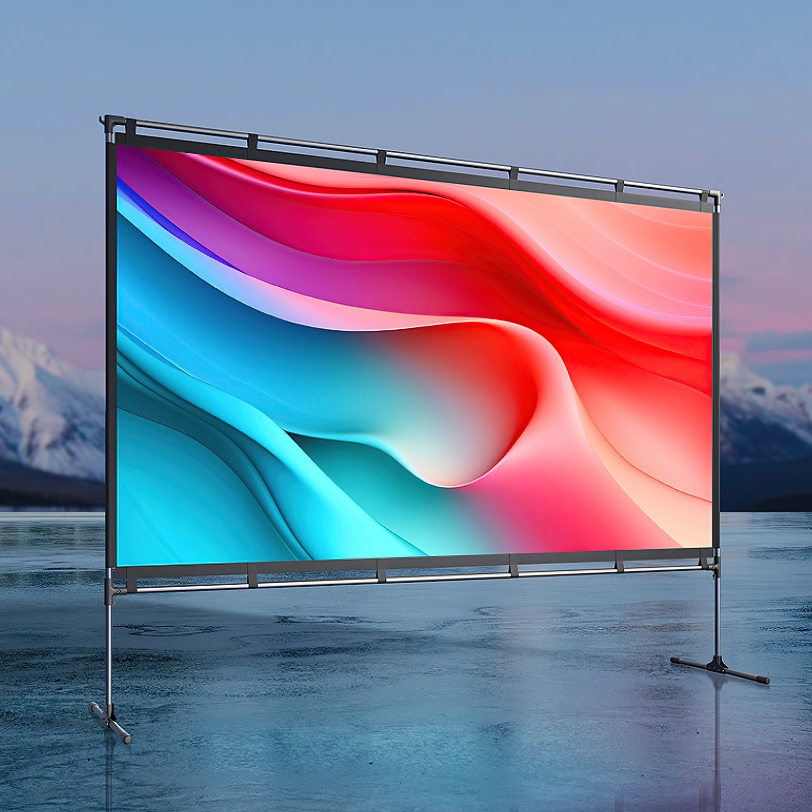 JMGO 100 Inch Portable Projector Screen with Stand gallery image