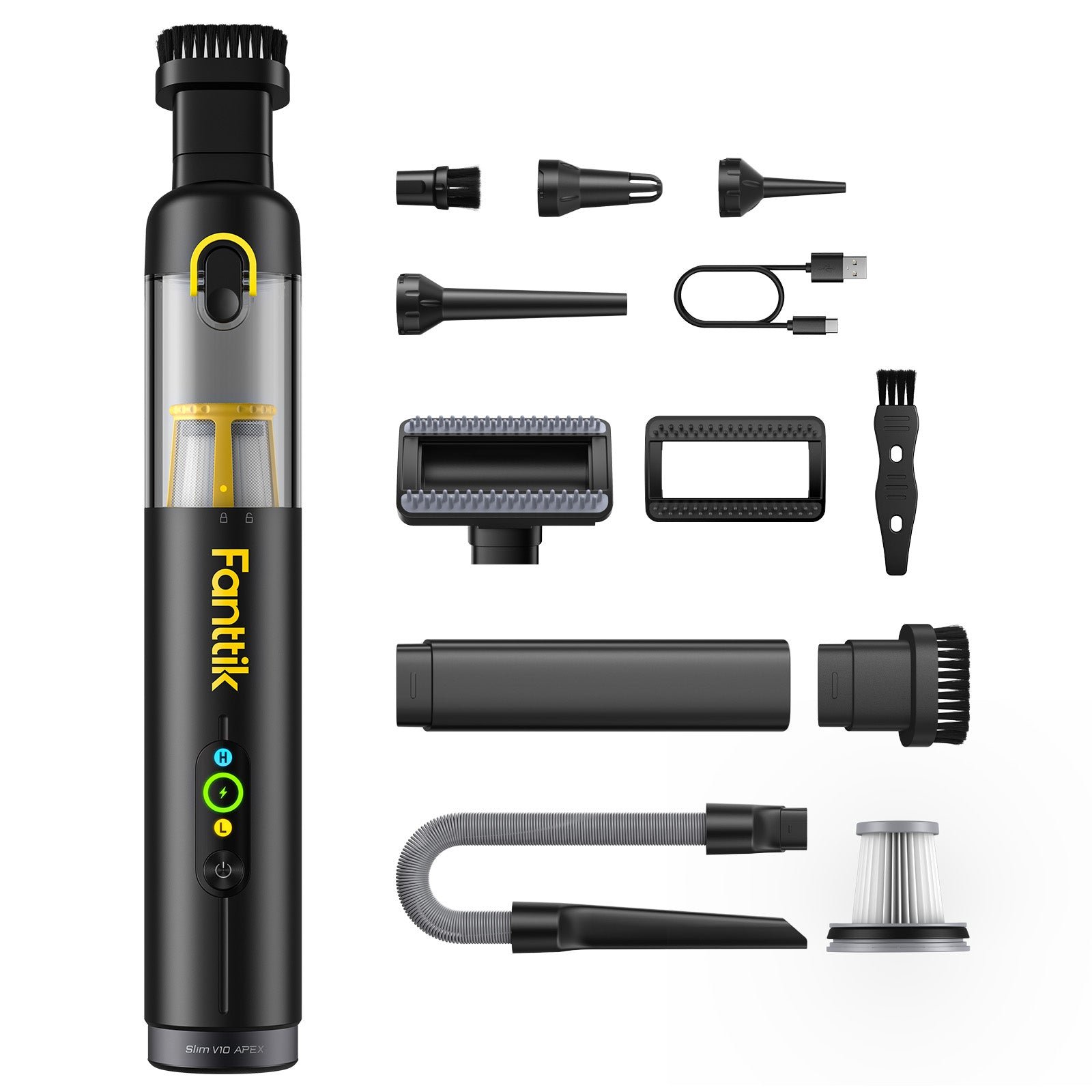 Fanttik Slim V10 APEX Cordless Handheld Vacuum Cleaner - Black gallery image