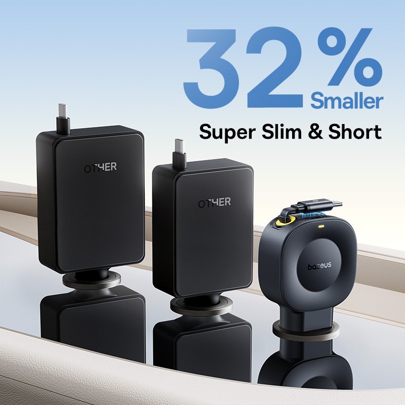 Baseus PrimeTrip VR2 Car Charger with Retractable Cable C+C 45W - Cosmic Black gallery image