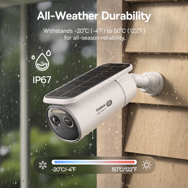كاميرا Baseus Security S2 الخارجية 4K - Moon White gallery image