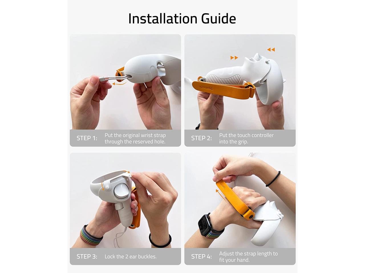 Syntech VR Touch Controller Grips Cover Compatible with Meta/Oculus Quest  - White gallery image