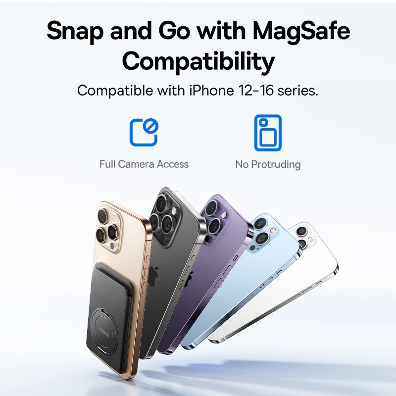 Baseus MagPro 3 Magnetic Wallet Stand - Cosmic Black gallery image