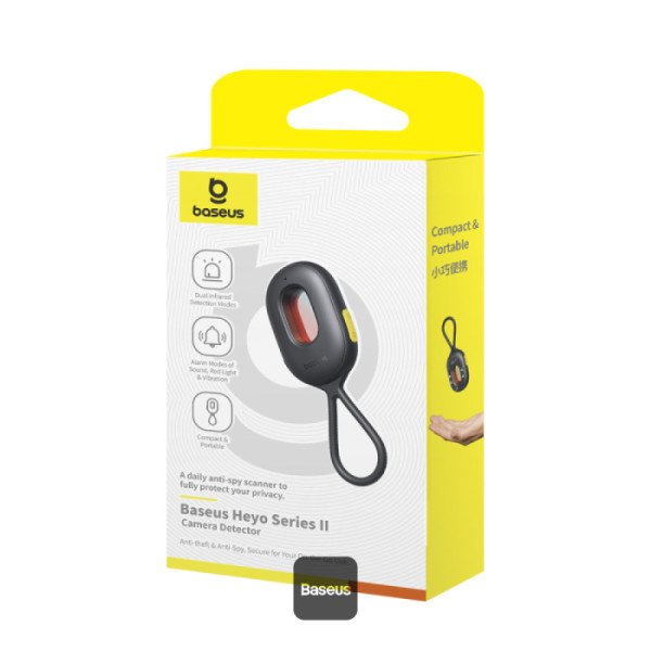 مجموعة كاشف الكاميرا Baseus Heeo Series II باللون الأسود (مع كابل شحن بسيط USB-A إلى Type-C Black) gallery image