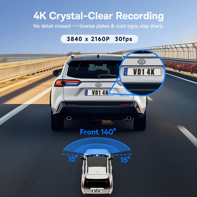 Baseus PrimeTrip VD1 Pro Dash Cam 4K Super Capacitor Version - Cosmic Black gallery image