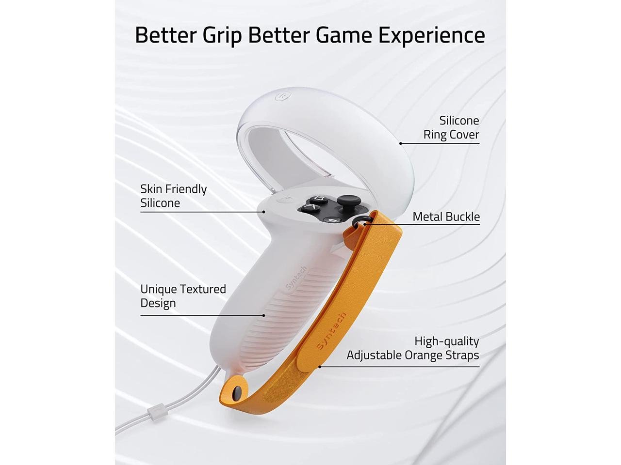 Syntech VR Touch Controller Grips Cover Compatible with Meta/Oculus Quest  - White gallery image