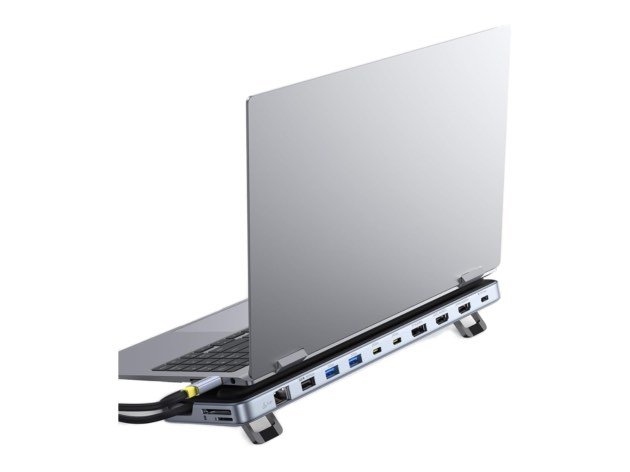 Baseus EliteJoy EH3 12 في 1 موزّع منافذ مع حامل - رمادي فضائي gallery image