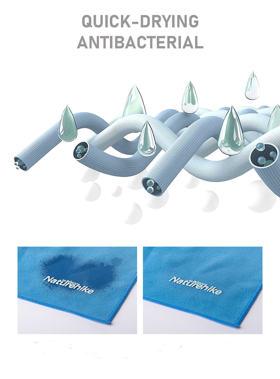 Naturehike Fitness Antibacterial Quick-Drying Beach Towel/Bath Towel - أسود (160*80) gallery image