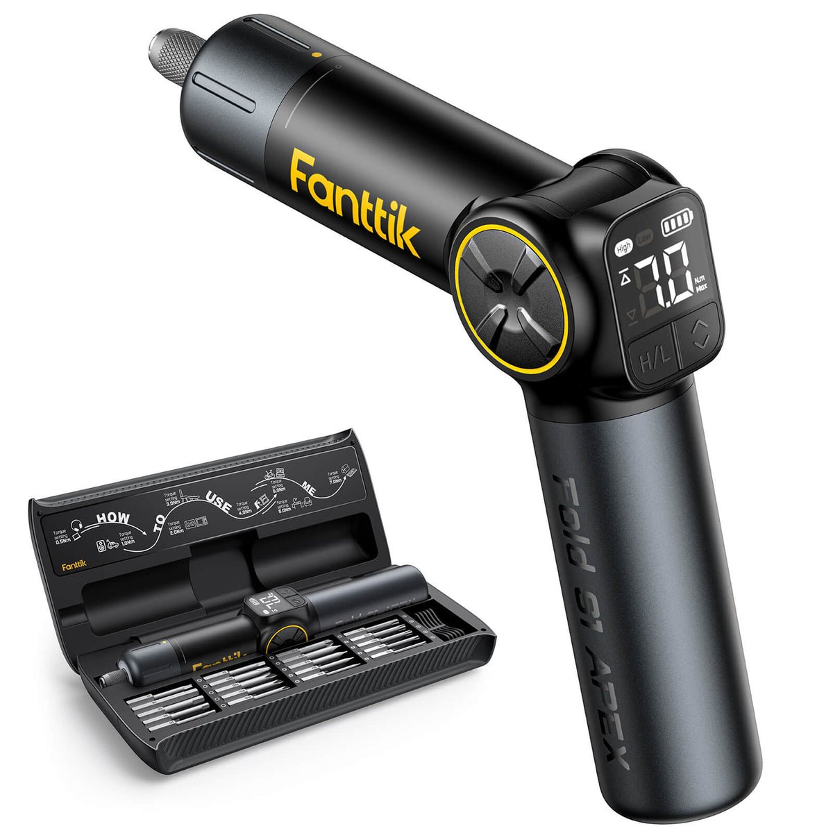 Fanttik Fold S1 APEX فاخر مفك براغي لاسلكي - أسود gallery image