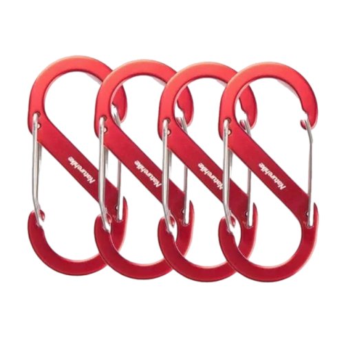 Naturehike S Type Aluminum Alloy Hook - Red 4PCs (Small) gallery image