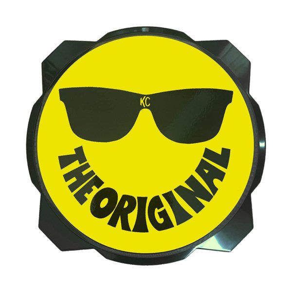 KC HILITES | 6′′ PRO 6 GRAVITY LIGHT COVER | SMILEY FACE YELLOW/BLACK KC LOGO gallery image