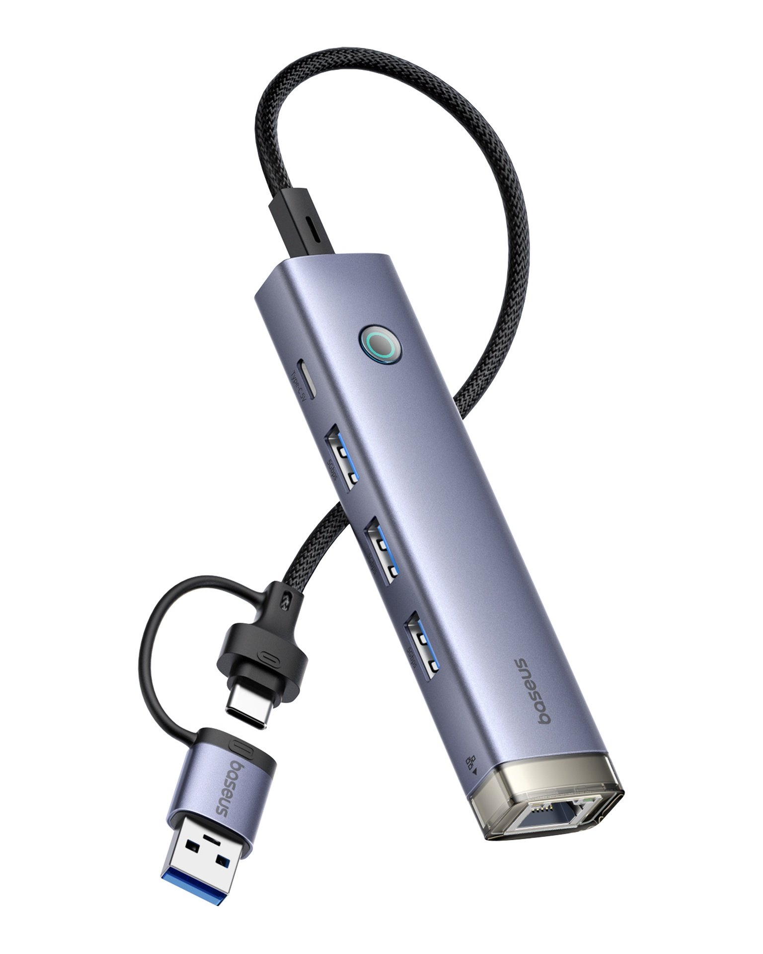Baseus UltraJoy Series موزّع منافذ AIR بأربعة منافذ - رمادي فضائي gallery image