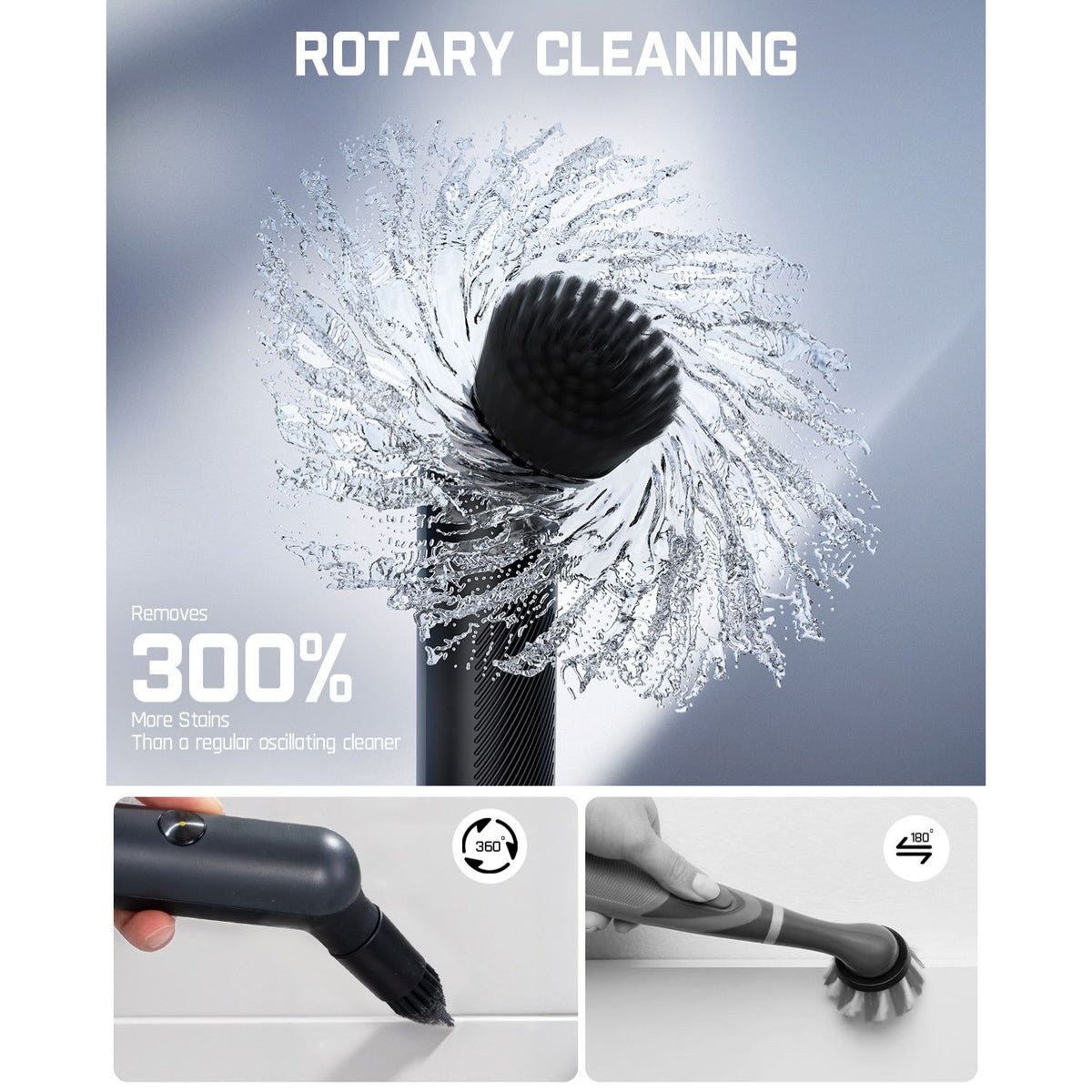 Fanttik G9 Pro Cordless Spin Scrubber - Black gallery image