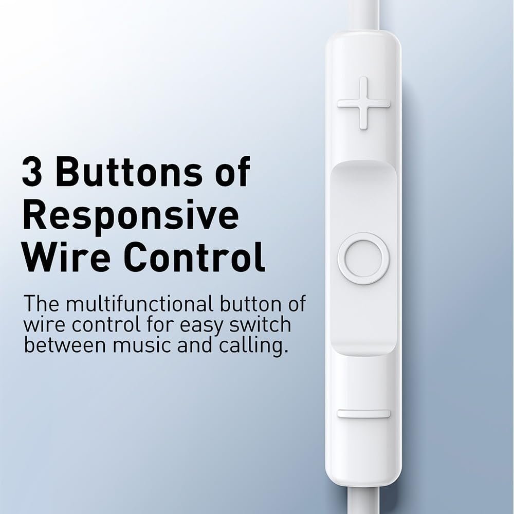 Baseus Encok CZ17 Semi-In-Ear Wired Earphones - Moon White gallery image