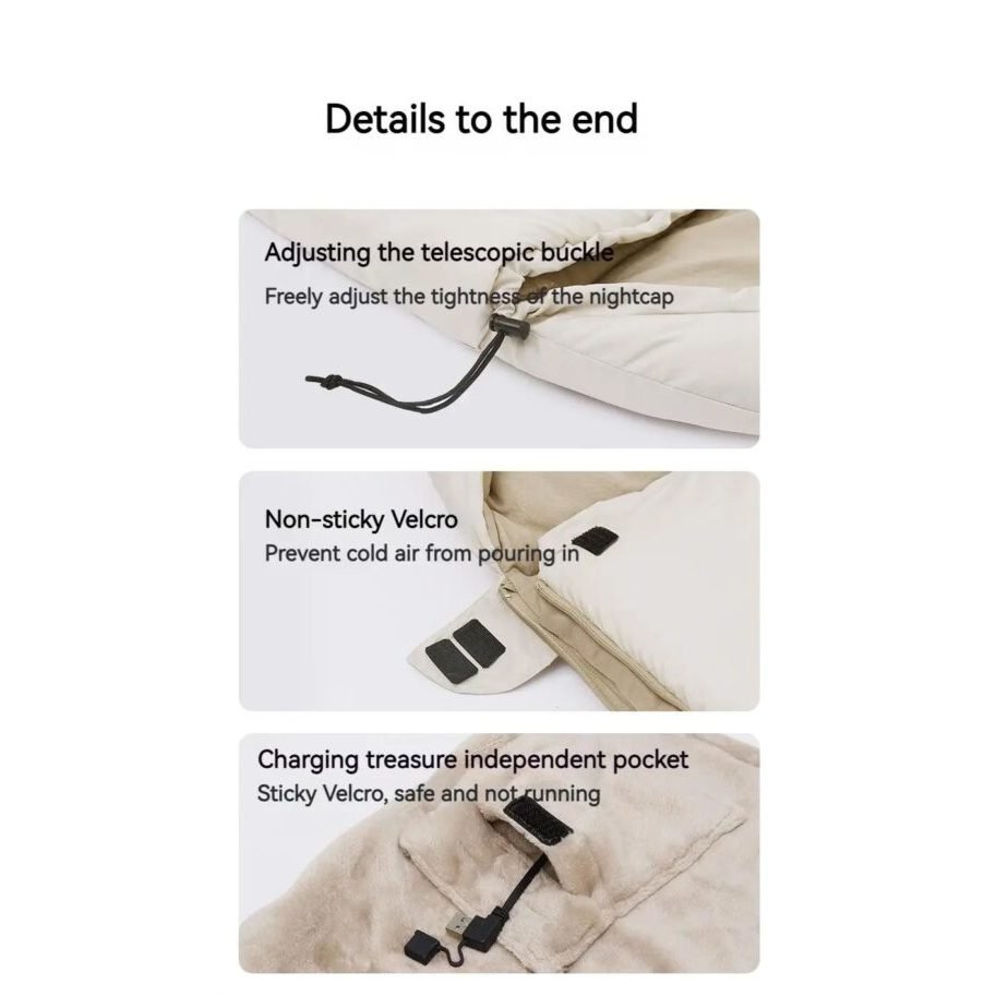 Naturehike RiXuan Envelope Hooded (USB-Heating) Cotton Sleeping Bag - Brown BE400 Right Zipper (220*80) gallery image