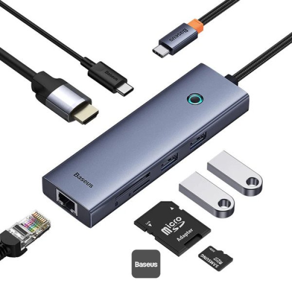 Baseus UltraJoy Series 7-Port HUB Docking Station - Space Grey gallery image