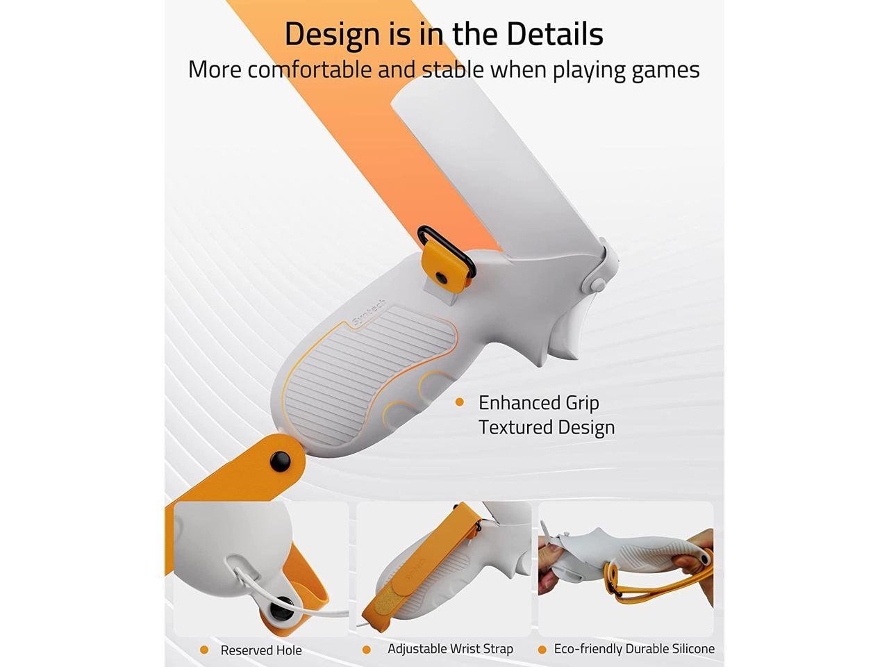 Syntech VR Touch Controller Grips Cover Compatible with Meta/Oculus Quest  - White gallery image