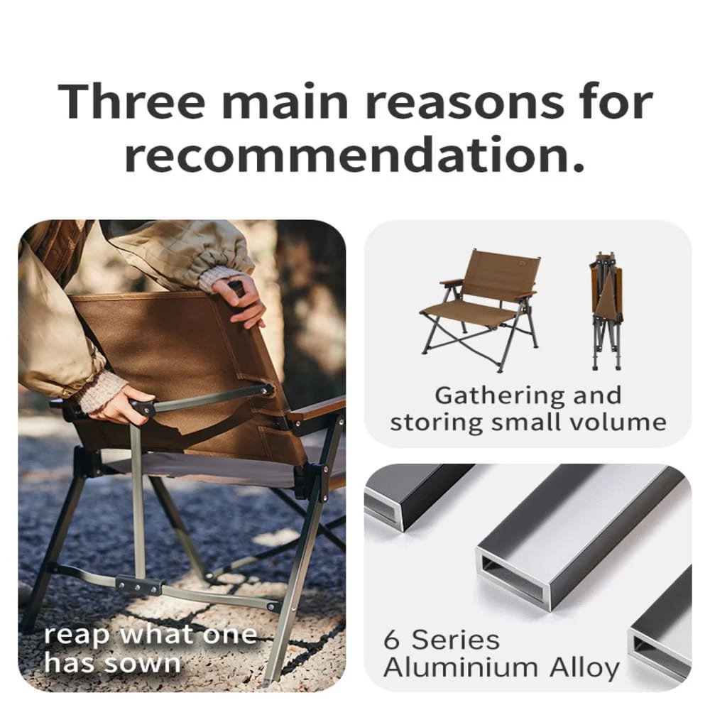 Naturehike Nightfall L04 Quick-Opening Folding Chair - Dark Coffee gallery image