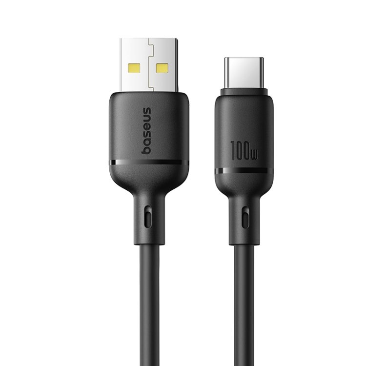 كابل الشحن السريع Baseus Silky USB-A إلى USB-C 2m - Cluster Black gallery image