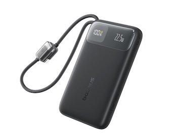 بنك الطاقة الرقمي Baseus EnerFill FC11 مع كابلات USB-C مدمجة مزدوجة 20000 مللي أمبير في الساعة 45 واط - أسود كوني gallery image