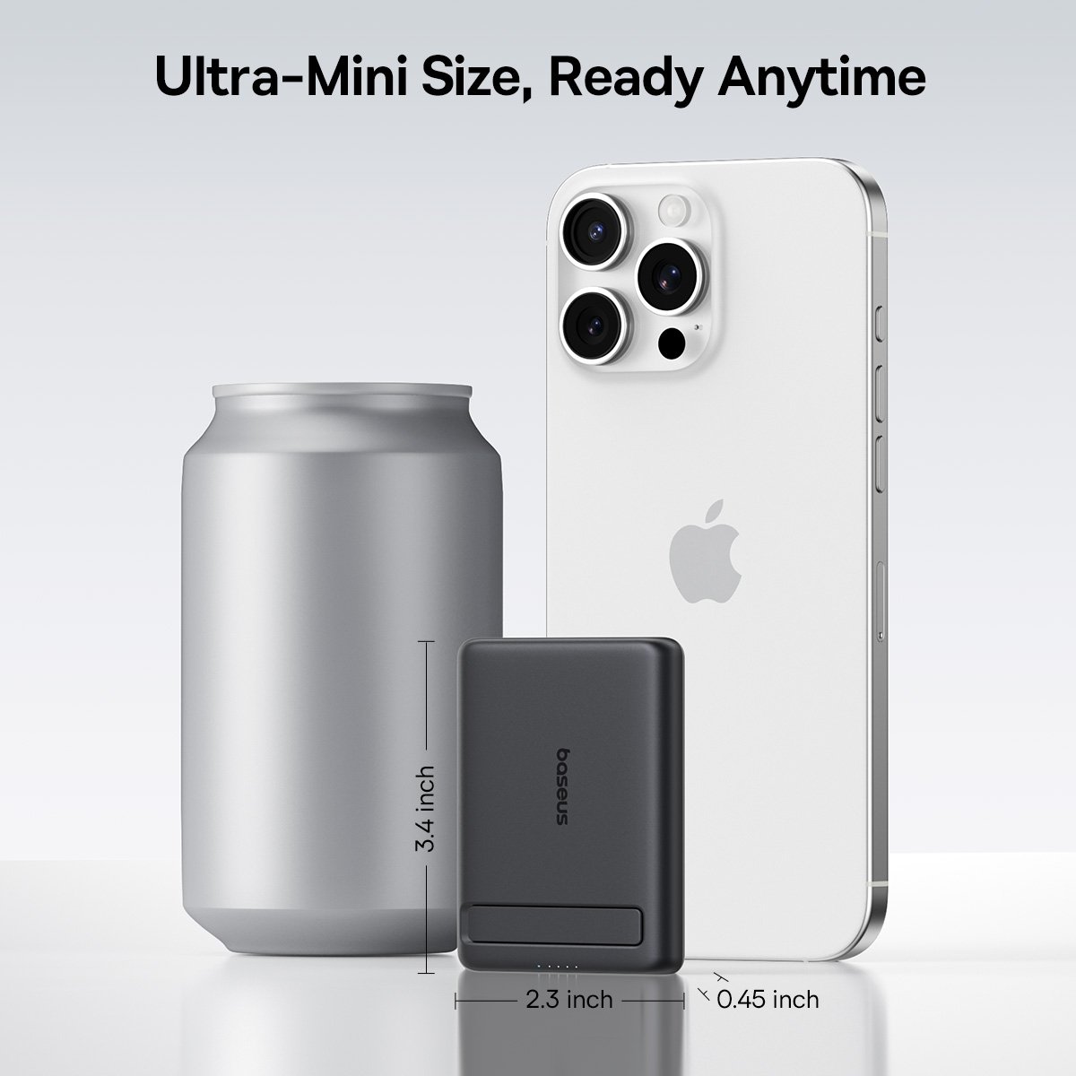 Baseus PicoGo AM31 Qi2 Ultra-Mini Magnetic Power Bank with Kickstand 5000mAh 20W - Cosmic Black gallery image