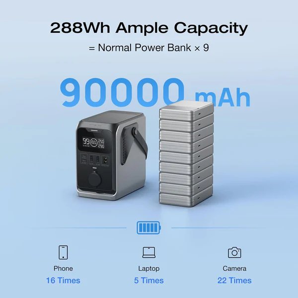 محطة الطاقة المحمولة EcoFlow TRAIL 300 DC (288Wh) (90،000mAh) gallery image